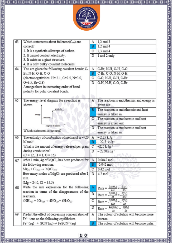 ပညာရေးဝန်ကြီးဌာန https://moe.nugmyanmar.org/be/sample-questions/2025/chemistry/